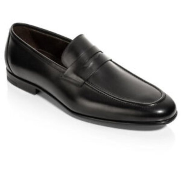New! To Boot New York Ridley Leather Penny Loafers Black...